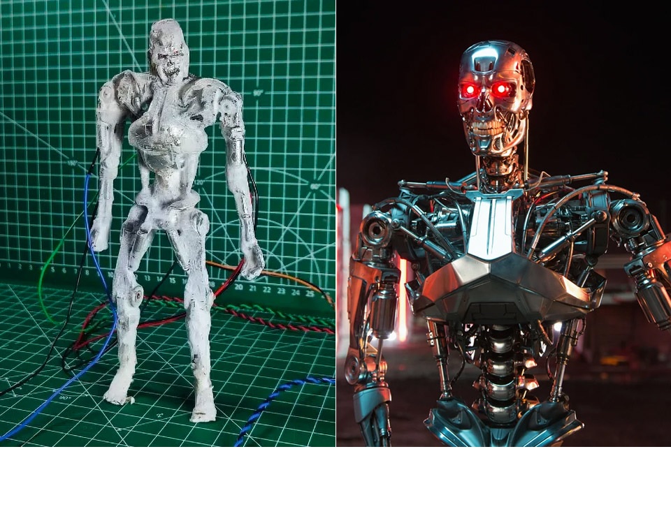 Utilizan hongos para hacer crecer piel viva para una escultura del robot Terminator